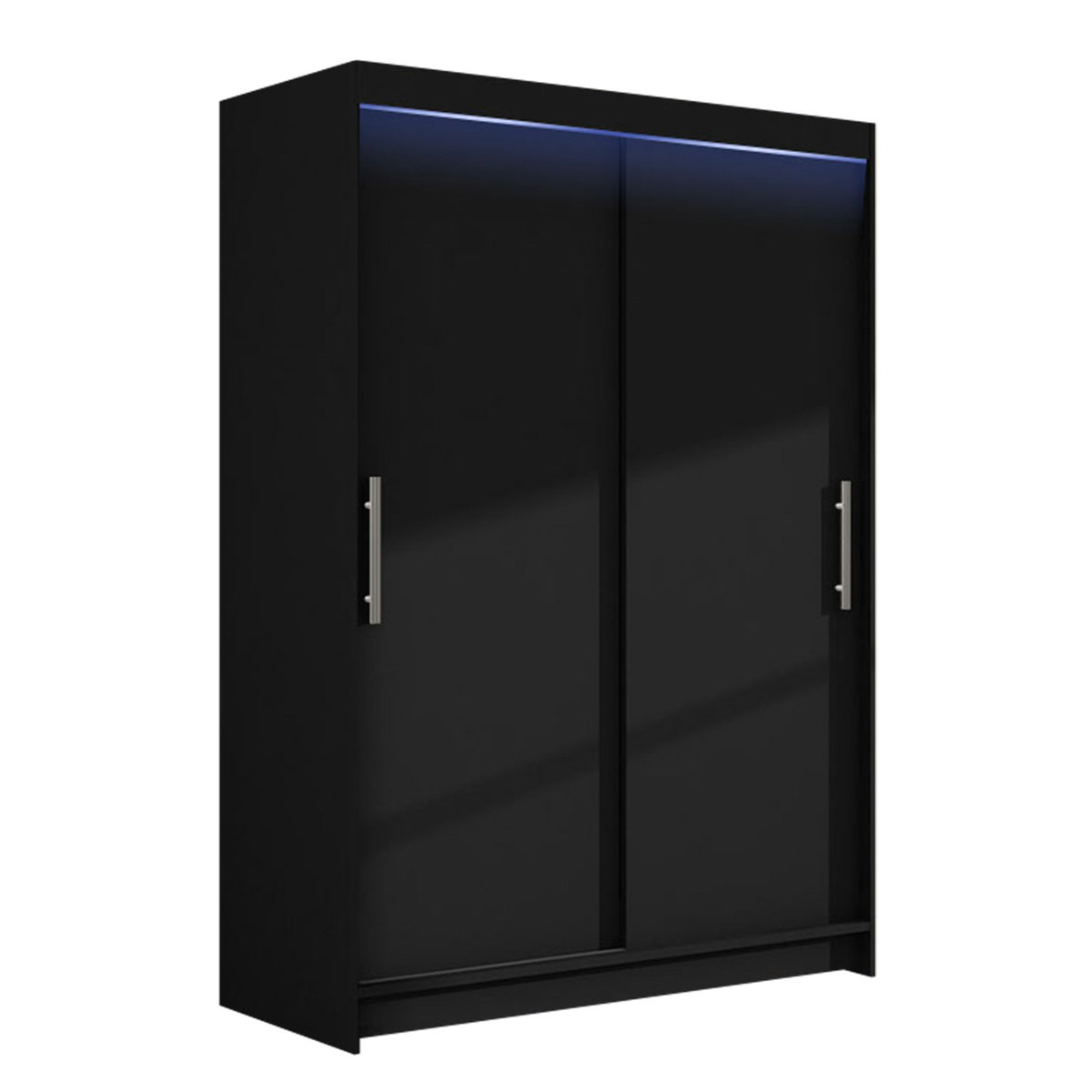 Szafa z drzwiami przesuwnymi Aldo I z oświetleniem RGB, Czarny