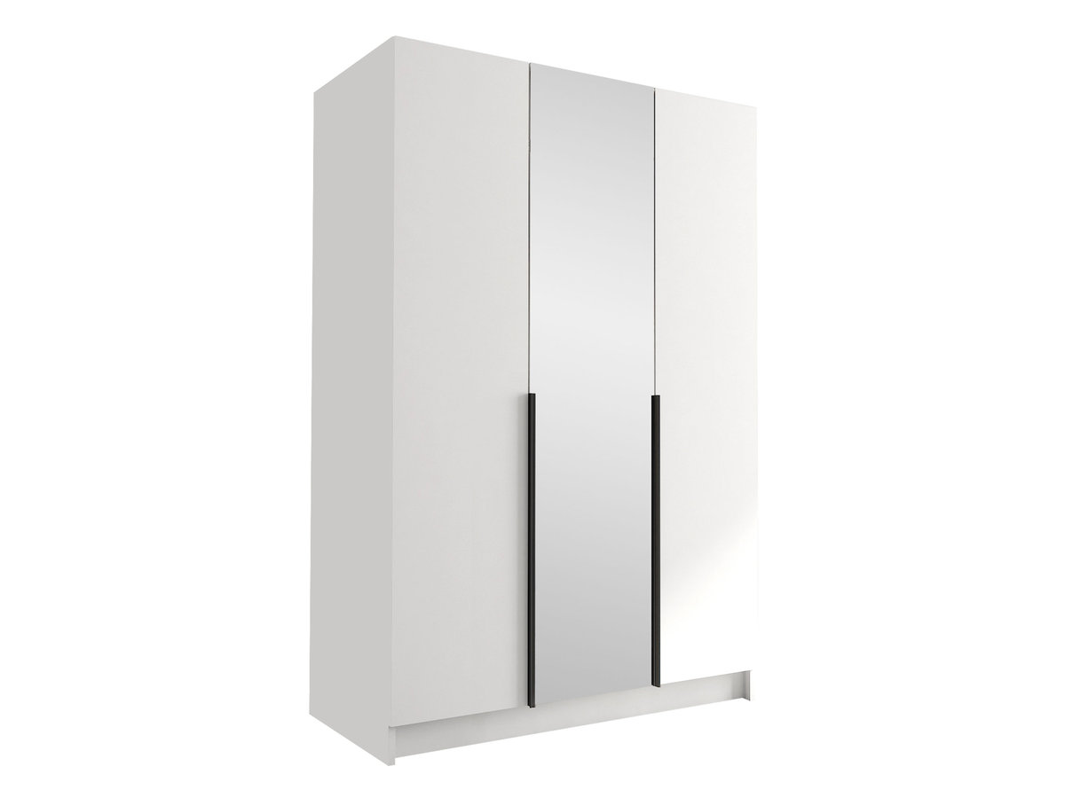 Szafa z lustrem Calia II, Biały / Biały + Czarny