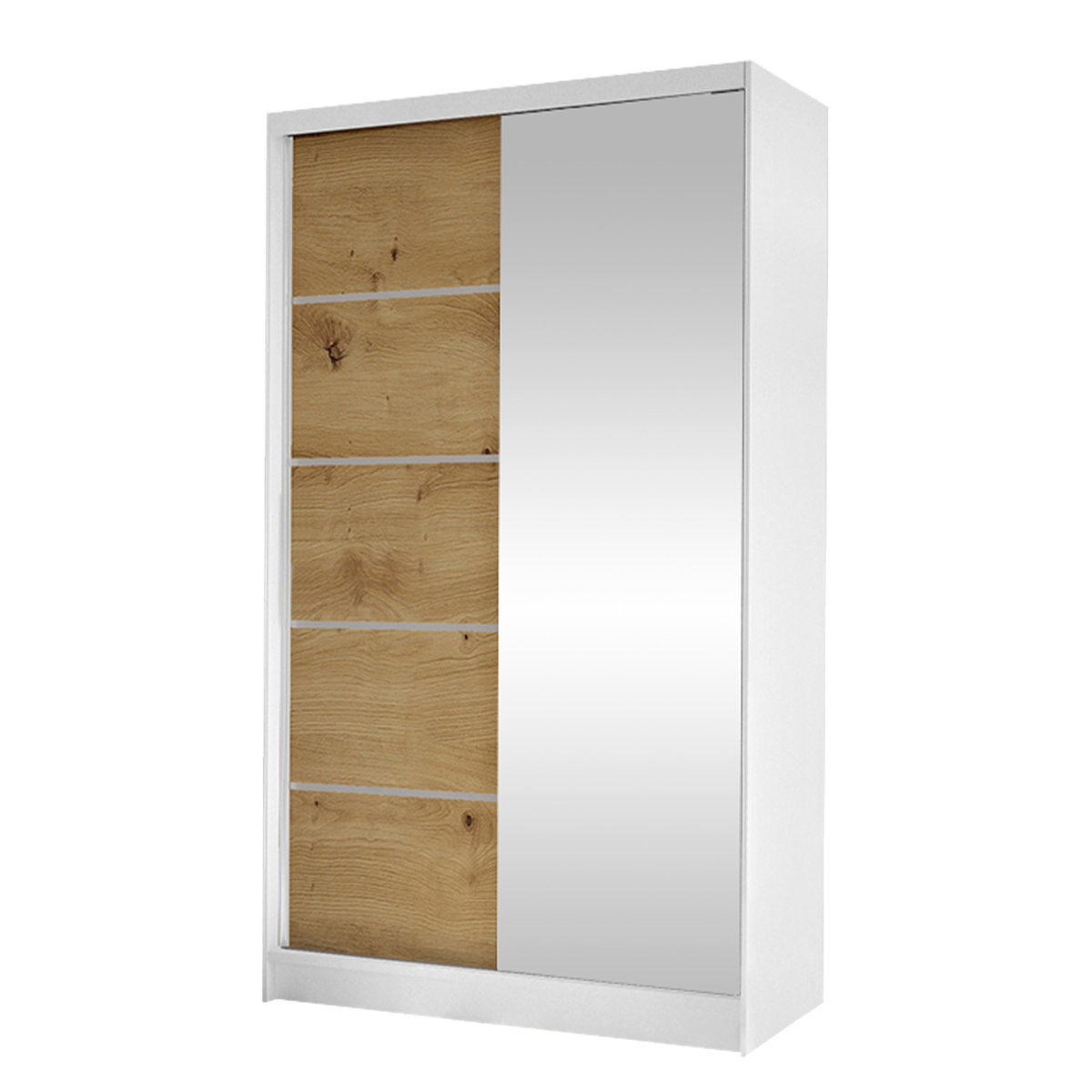 Szafa z drzwiami przesuwnymi Diego III, Biały / Dąb Artisan