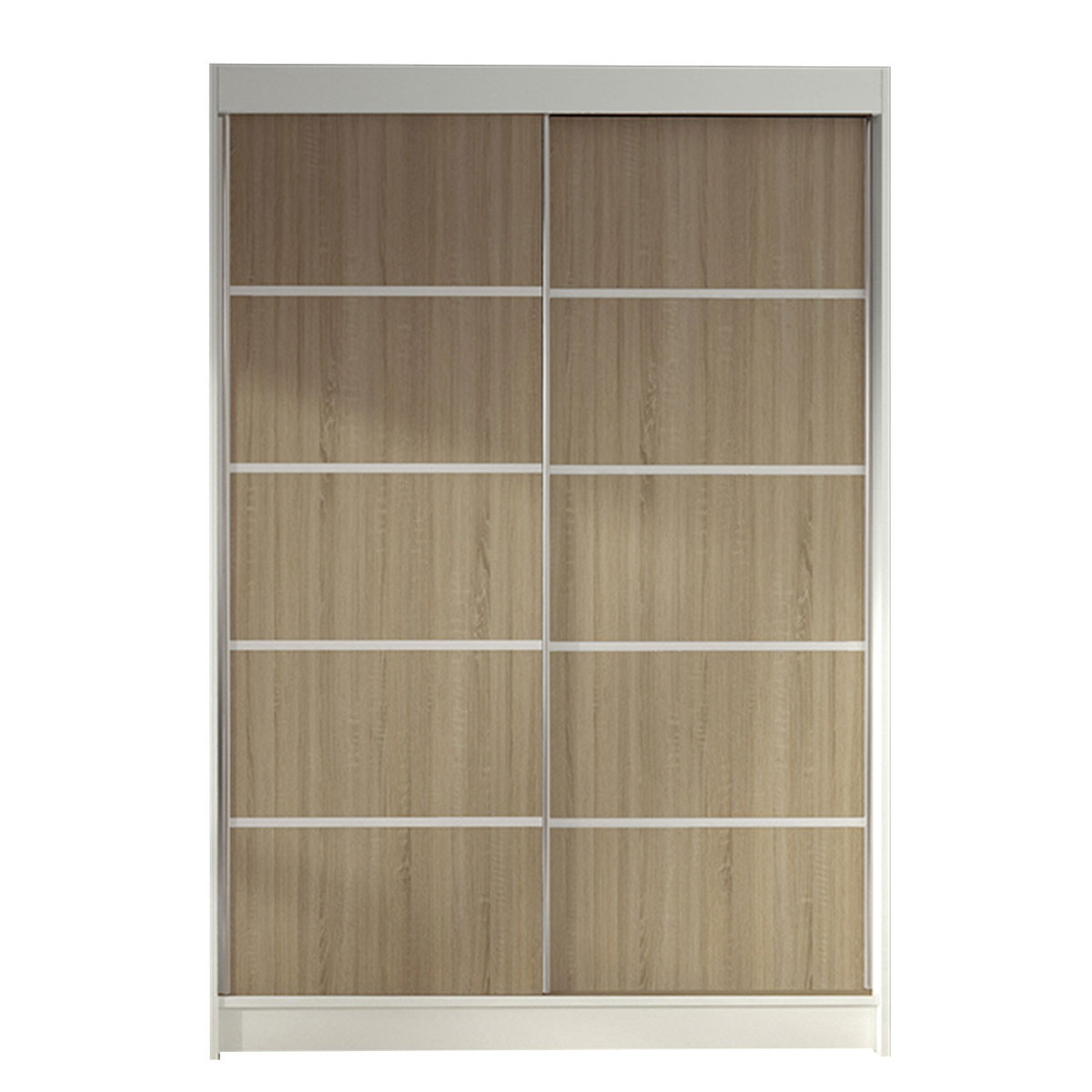 Szafa z drzwiami przesuwnymi Lino IV, Biały / Dąb Sonoma