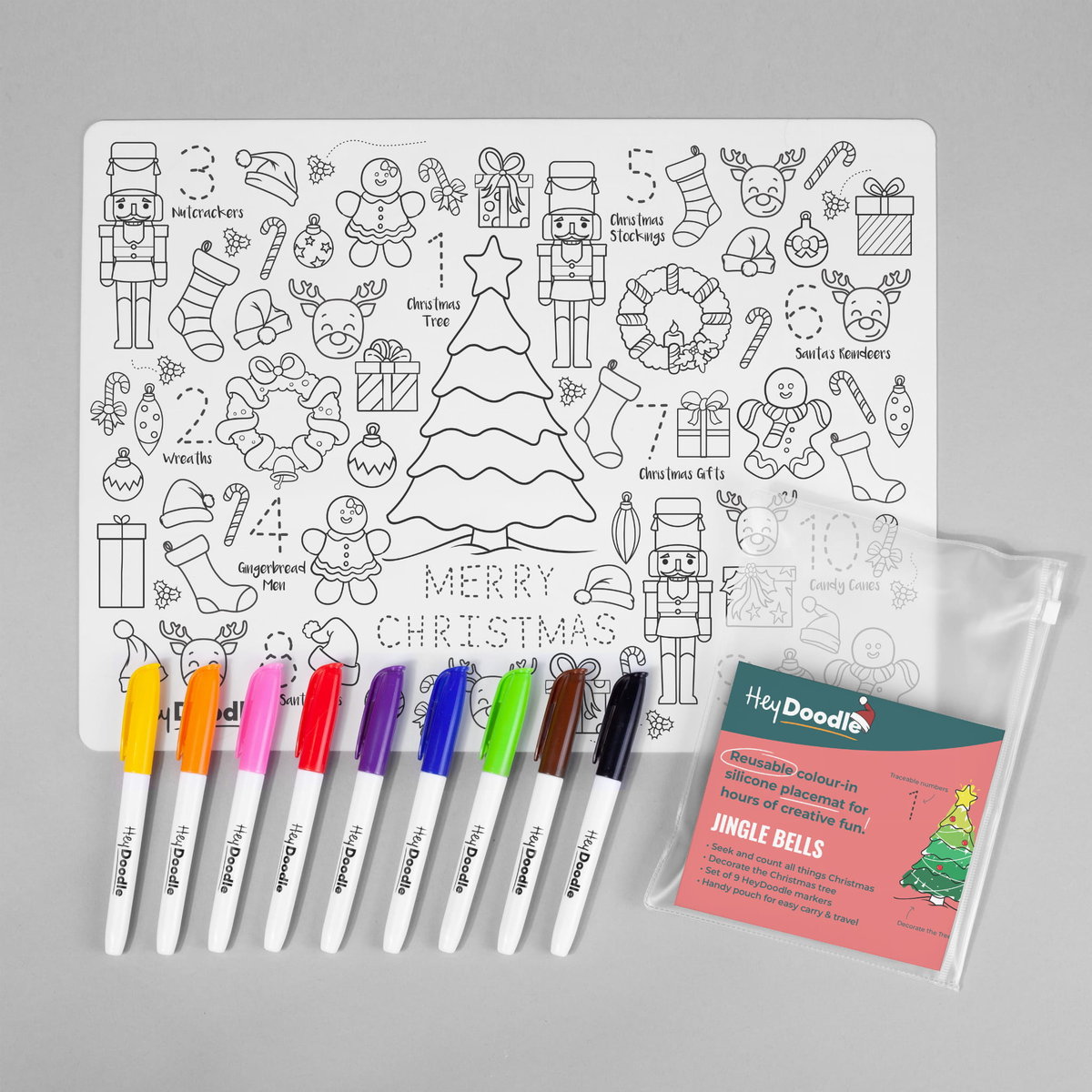 Duża Mata Silikonowa do Kolorowania A3 - Wesołych Świąt