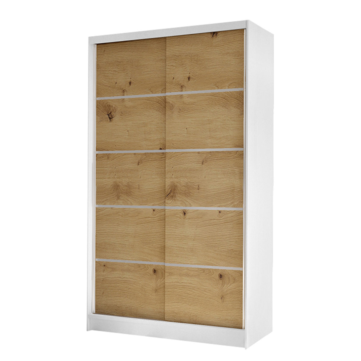 Szafa z drzwiami przesuwnymi Diego IV, Biały / Dąb Artisan