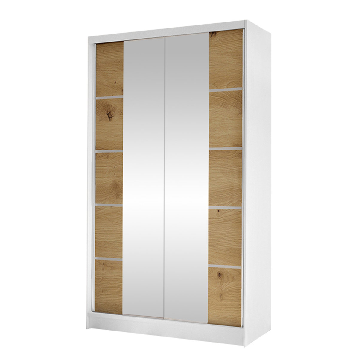 Szafa z drzwiami przesuwnymi Diego V, Biały / Dąb Artisan