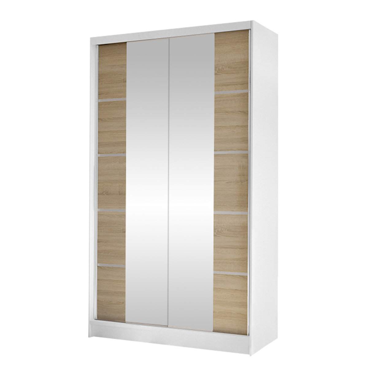 Szafa z drzwiami przesuwnymi Diego V, Biały / Dąb Sonoma