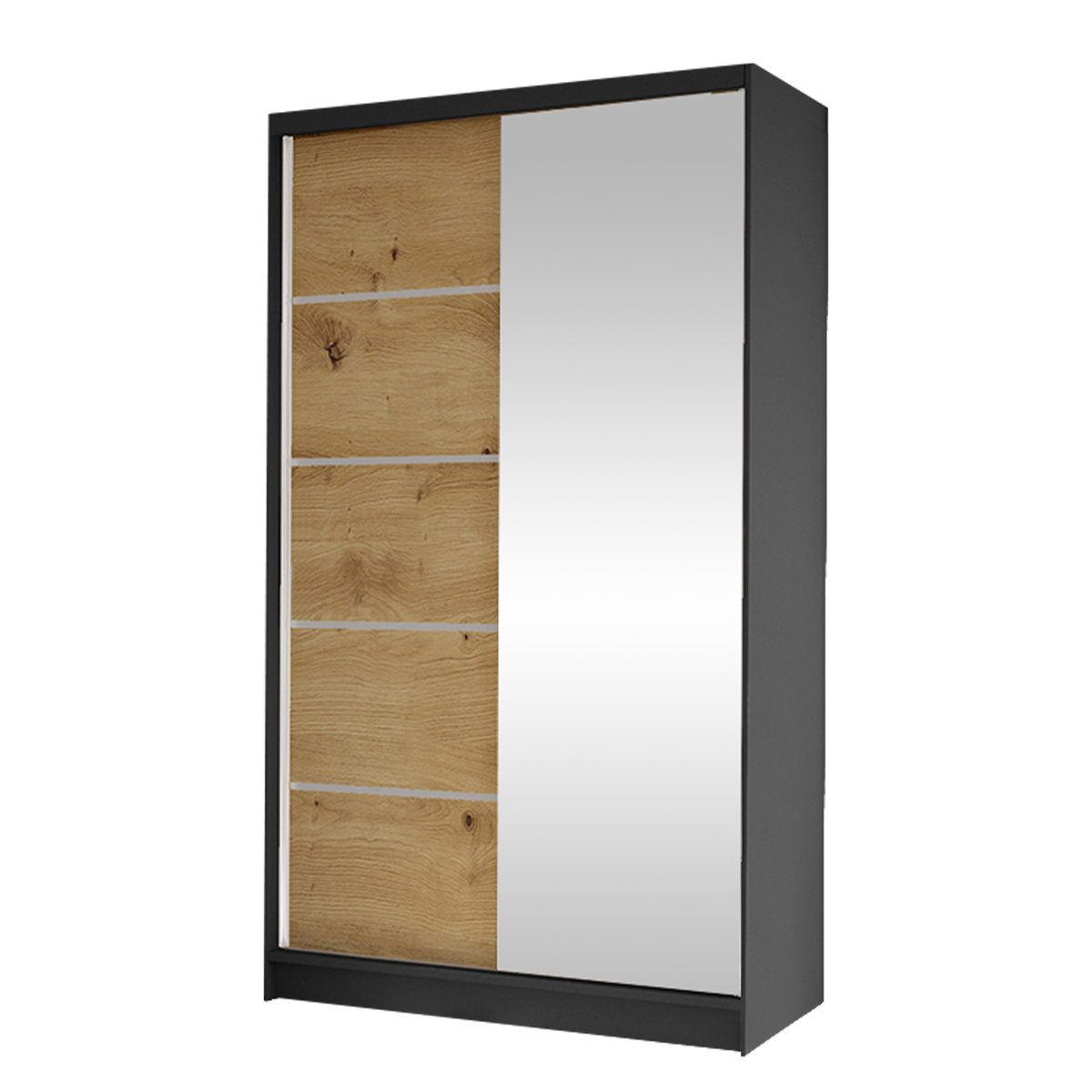 Szafa z drzwiami przesuwnymi Diego III, Czarny / Dąb Artisan