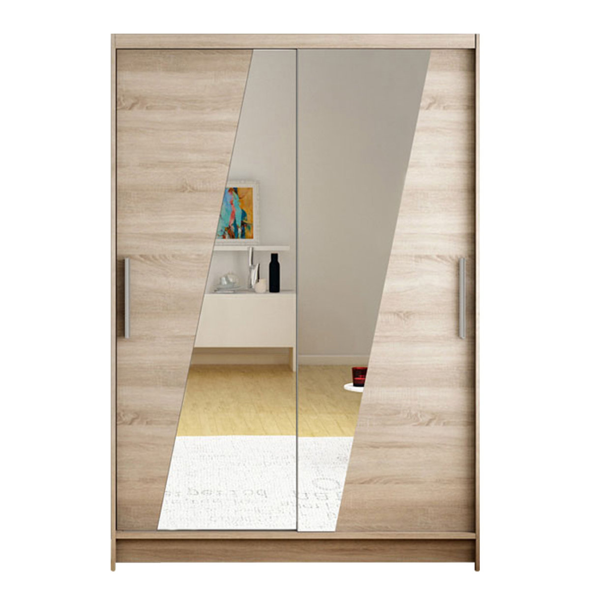 Szafa z drzwiami przesuwnymi Aldo VIII, Trufel / Lustro