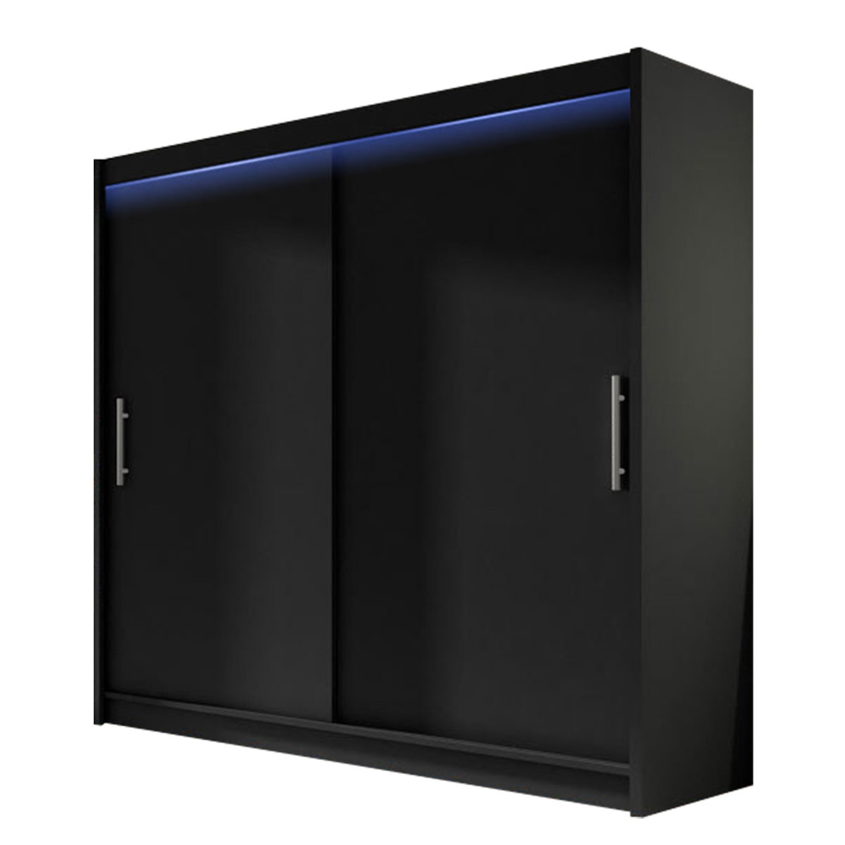 Szafa z drzwiami przesuwnymi London I 180 z oświetleniem RGB, Czarny