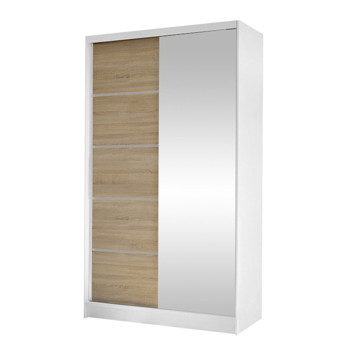 Szafa z drzwiami przesuwnymi Diego III, Biały / Dąb Sonoma