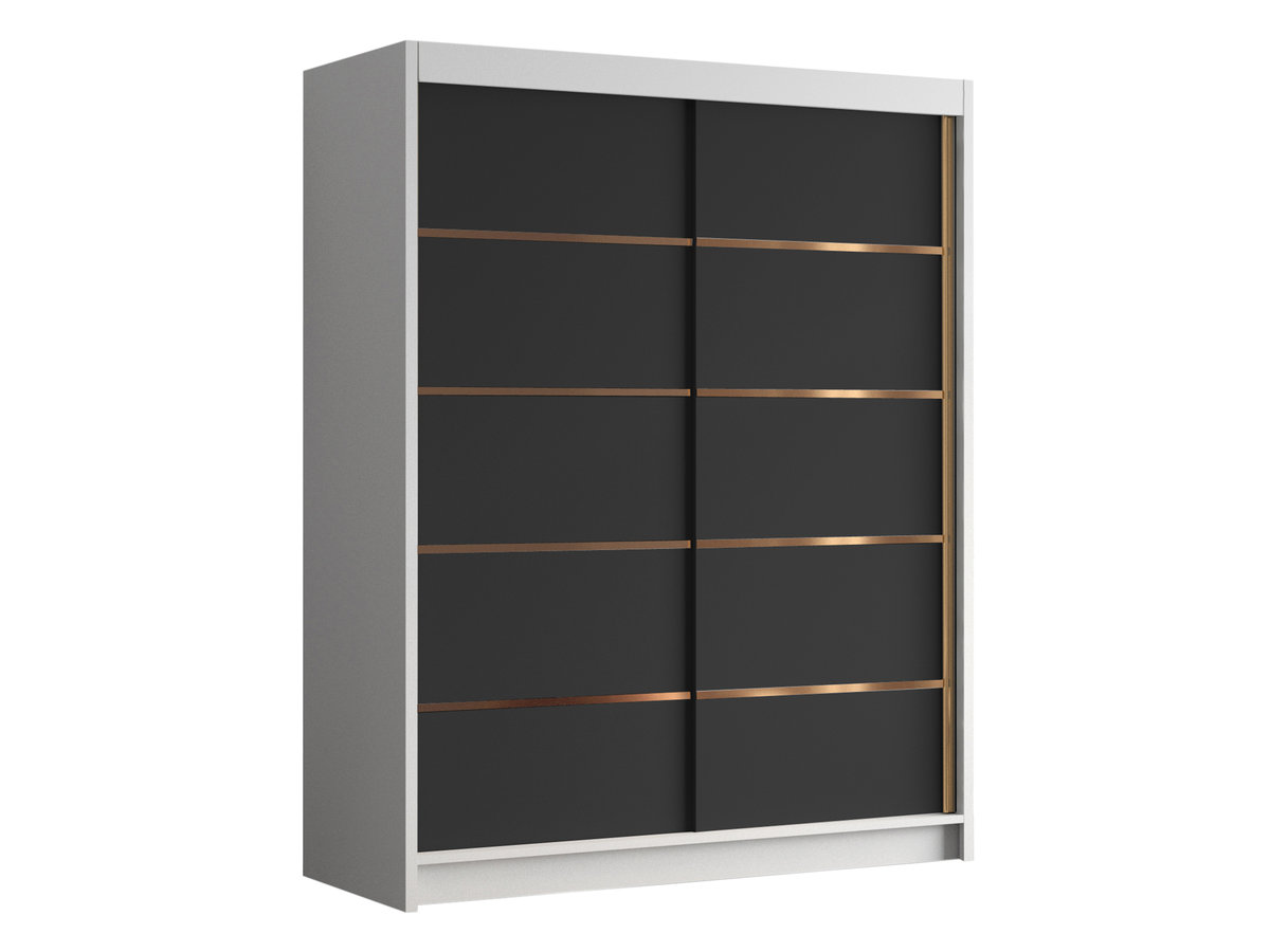 Szafa przesuwna Flavio IV 150, Biały / Czarny