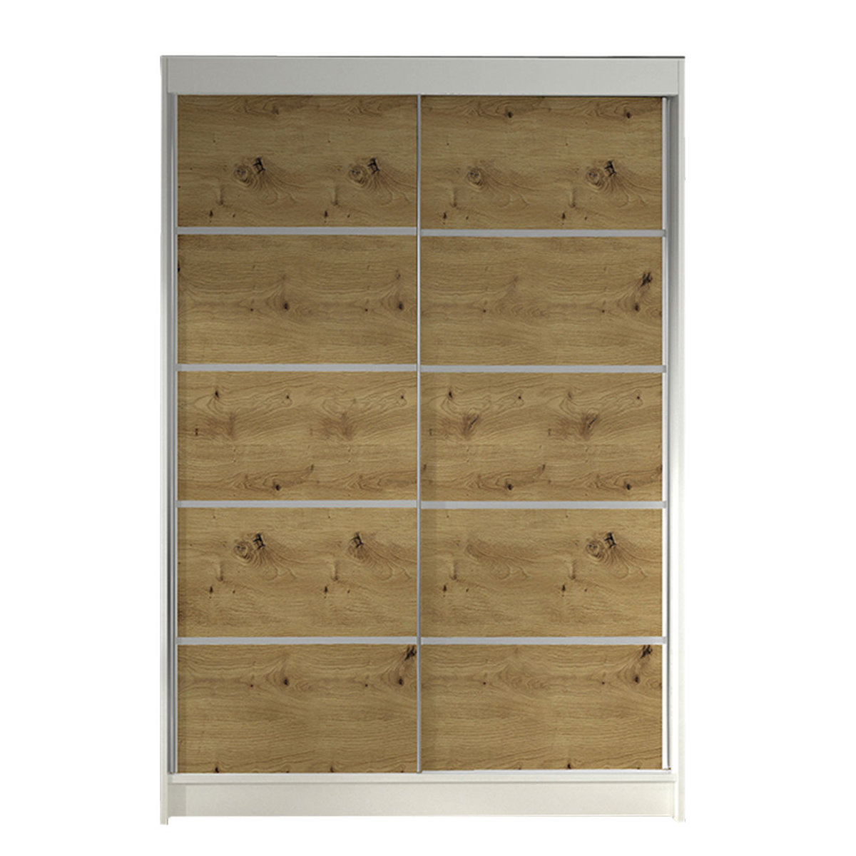 Szafa z drzwiami przesuwnymi Lino IV, Biały / Dąb Artisan