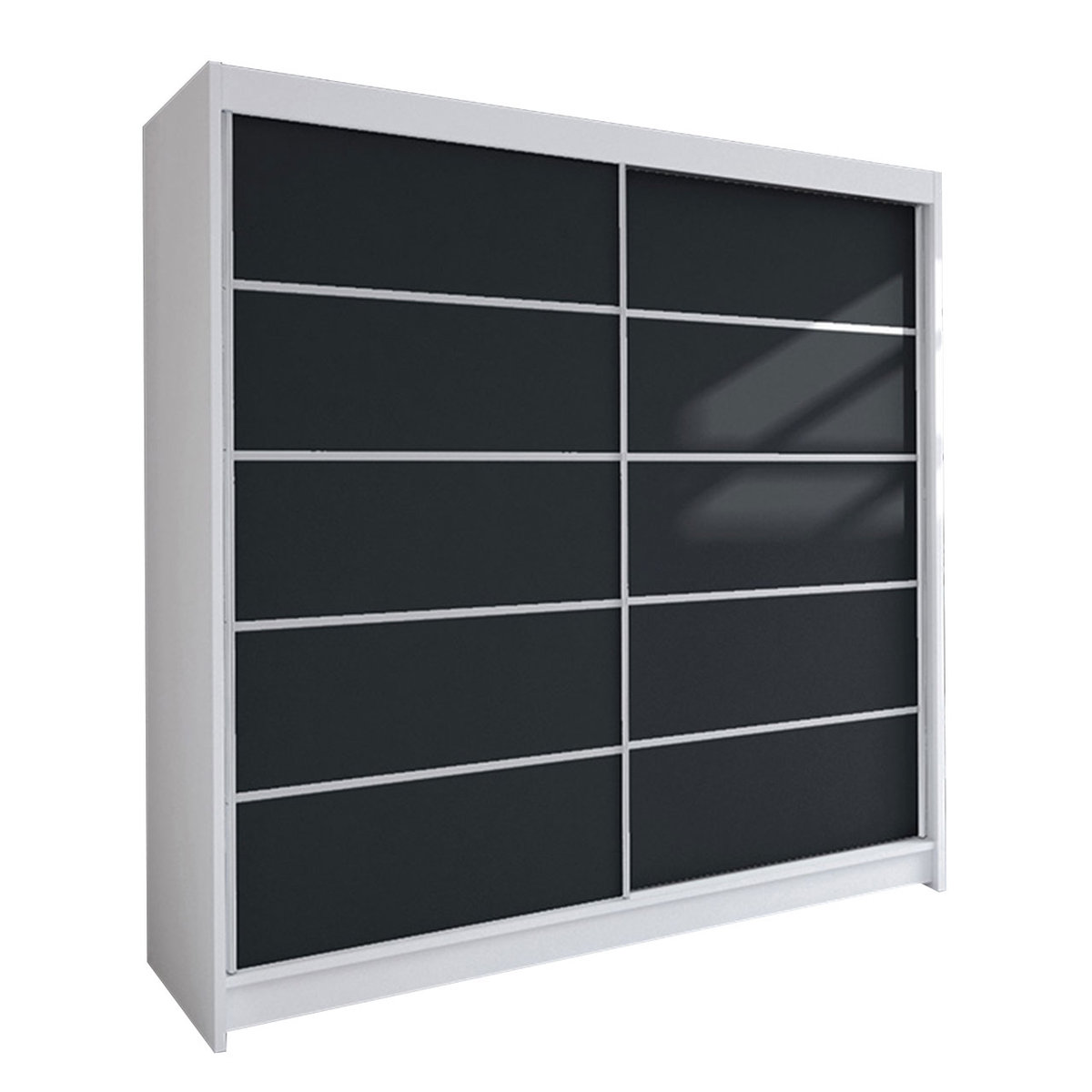 Szafa z drzwiami przesuwnymi Talin IV, Biały / Czarny