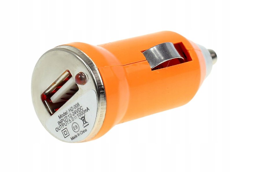 Mała Ładowarka Samochodowa Usb Pomarańczowa