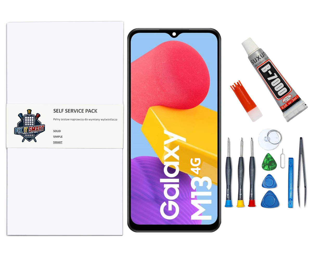 WYŚWIETLACZ EKRAN LCD ZESTAW NAPRAWCZY SAMODZIELNA WYMIANA WYŚWIETLACZA EKRANU SAMSUNG GALAXY M13 4G ORYGINAŁ RAMKA