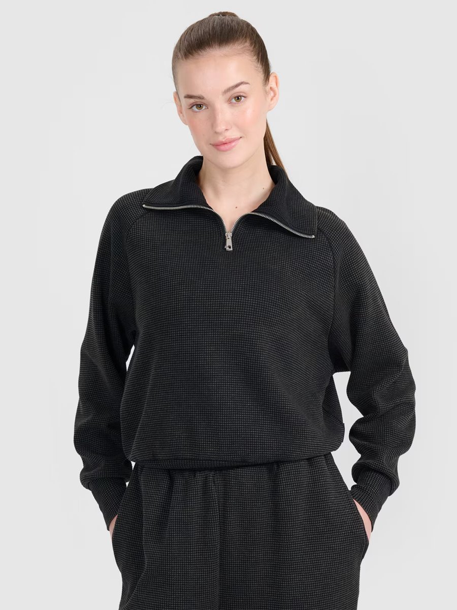4F Bluza dresowa oversize nierozpinana bez kaptura damska 4FRSS25TSWSF2150-20S Czarny Roz. S