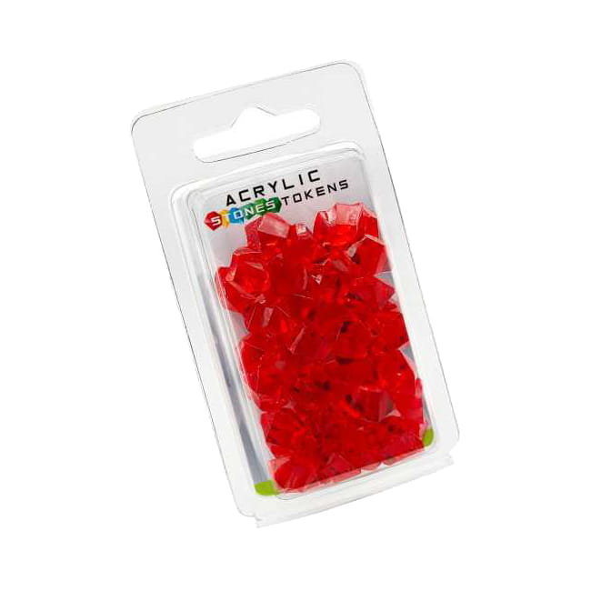 Tokens Red Stones, czerwone znaczniki akrylowe, Green Stuff World, 40szt.
