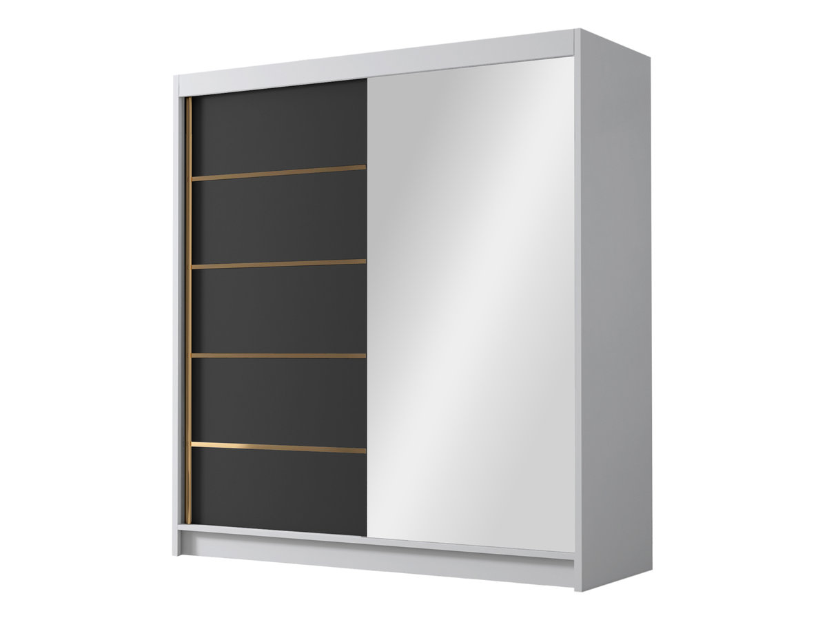 Szafa z lustrem Bali III 180, Biały / Czarny