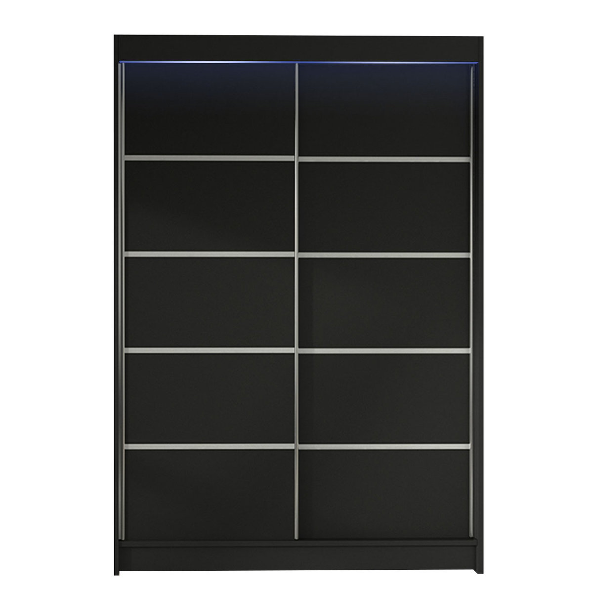 Szafa z drzwiami przesuwnymi Lino IV z oświetleniem RGB, Czarny