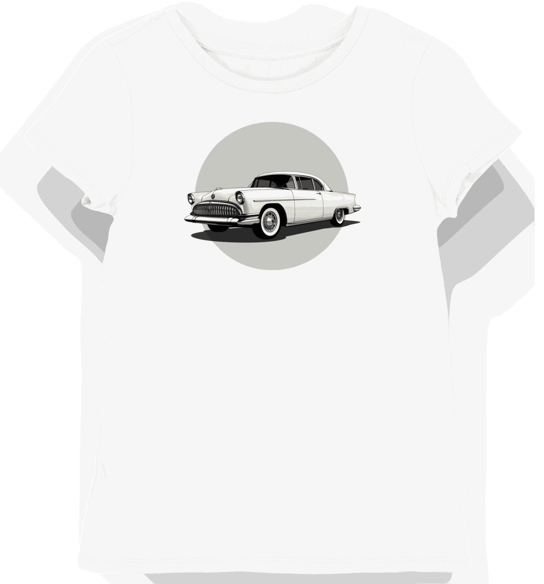 Koszulka damska biała z klasycznym samochodem Chrysler 300 z 1955 roku XS