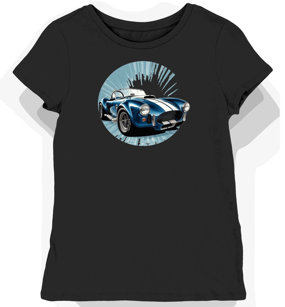 Koszulka damska czarna z Motywem Klasycznego Shelby Cobra M