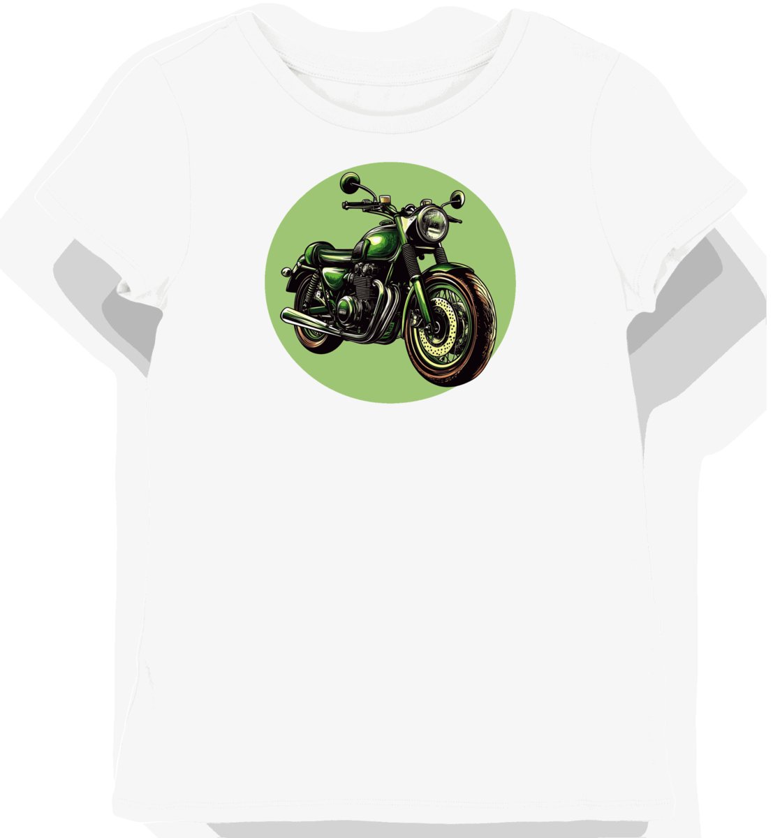 Koszulka damska biała z motocyklem w eleganckim stylu M