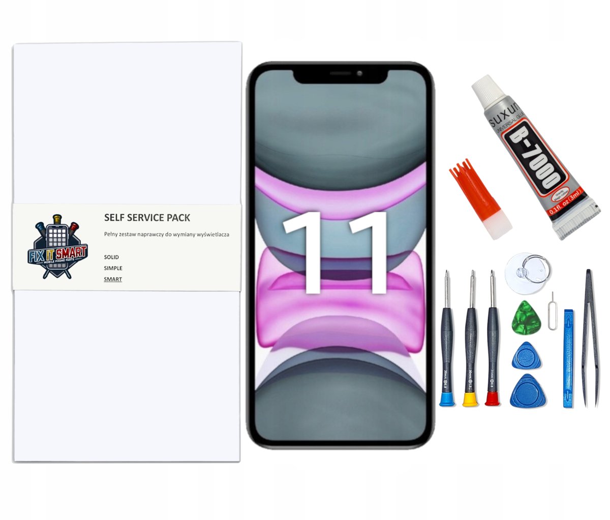 WYŚWIETLACZ EKRAN LCD ZESTAW NAPRAWCZY SAMODZIELNA WYMIANA WYŚWIETLACZA EKRANU IPHONE 11
