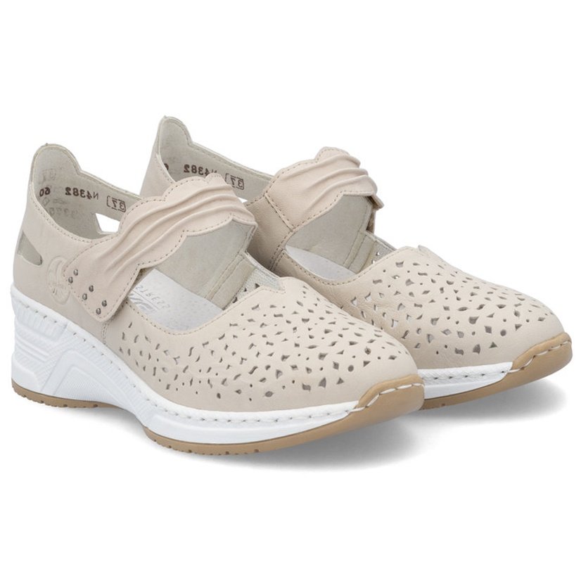 Półbuty damskie ażurowe Rieker N4382-60 BEIGE 37