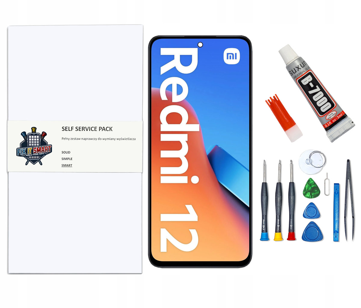 WYŚWIETLACZ EKRAN LCD ZESTAW NAPRAWCZY SAMODZIELNA WYMIANA WYŚWIETLACZA EKRANU XIAOMI REDMI 12 4G ORYGINAŁ RAMKA