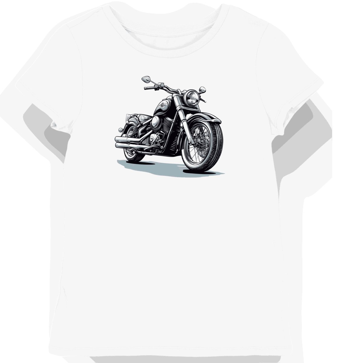 Koszulka damska biała z motywem eleganckiego motocykla V Star M