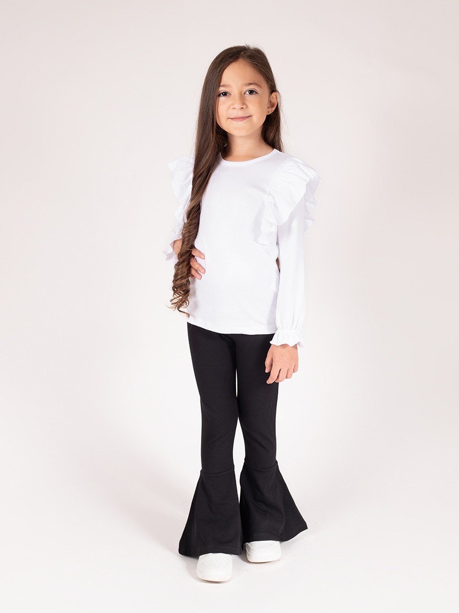 Dziewczęce legginsy dzwony czarne Nicol,r.110