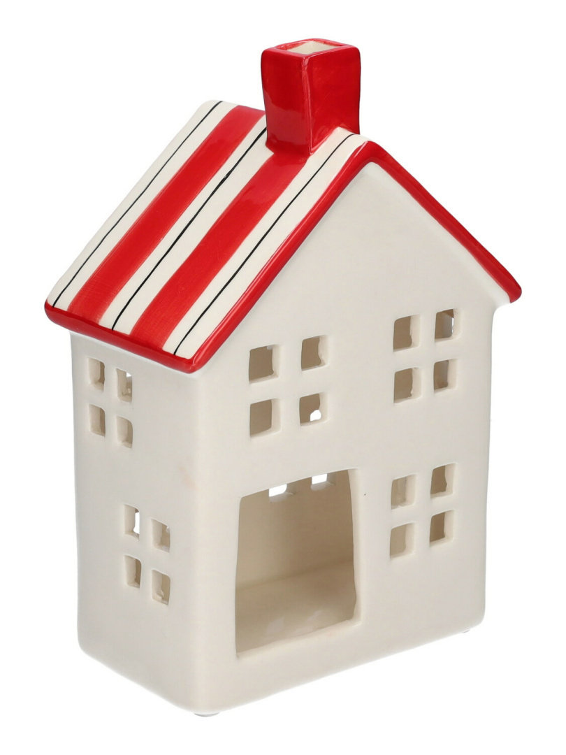 Świecznik domek biały ceramika na prezent święta