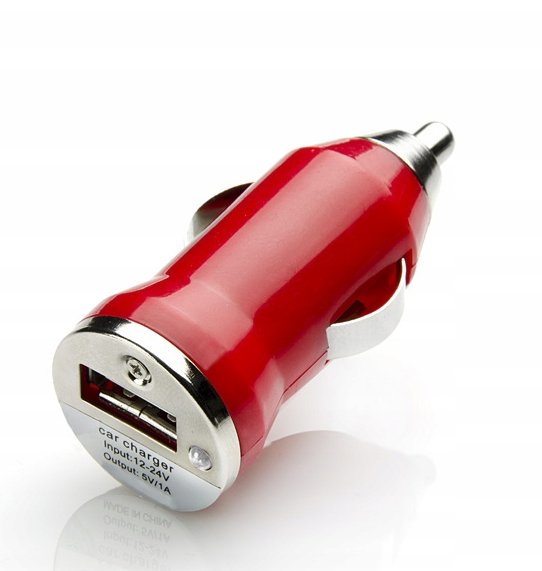 Mała Ładowarka Samochodowa Usb Czerwona