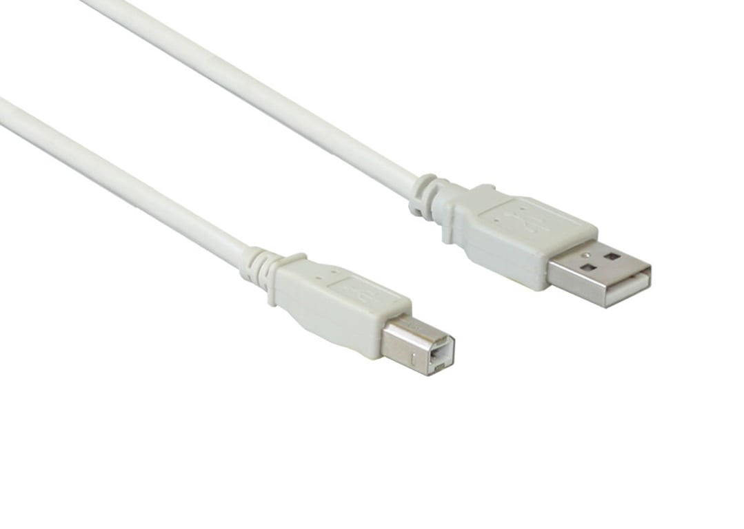 Alcasa USB 2.0 A/B, 0.25m kabel USB 0,25 m USB A USB B Biały 2510-025