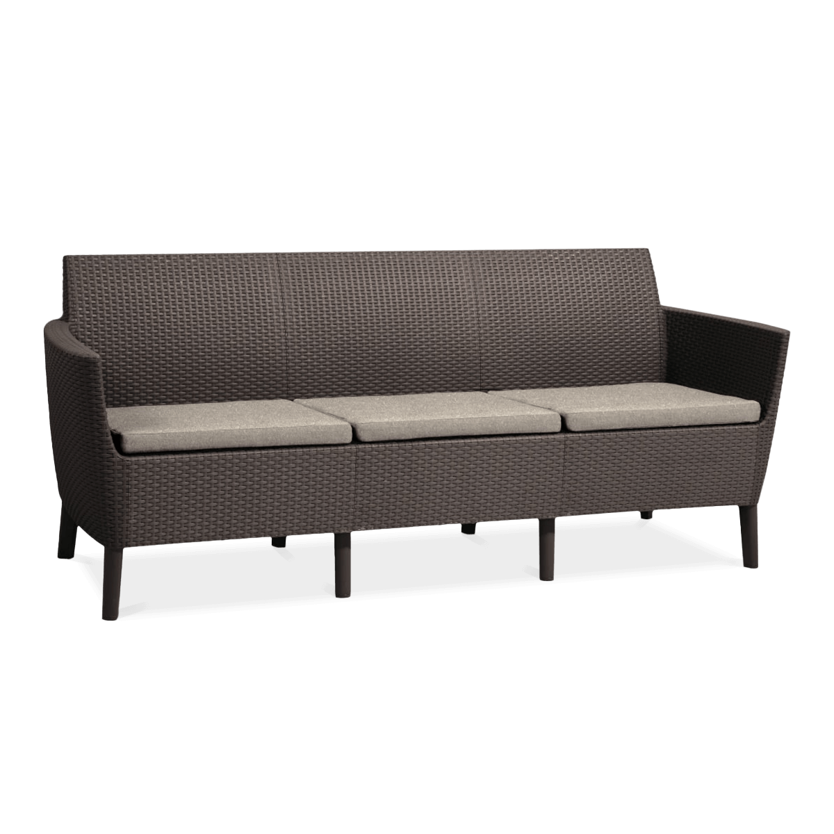 Allibert Ogrodowa polirattanowa sofa SALEMO - trzyosobowa, brązowa