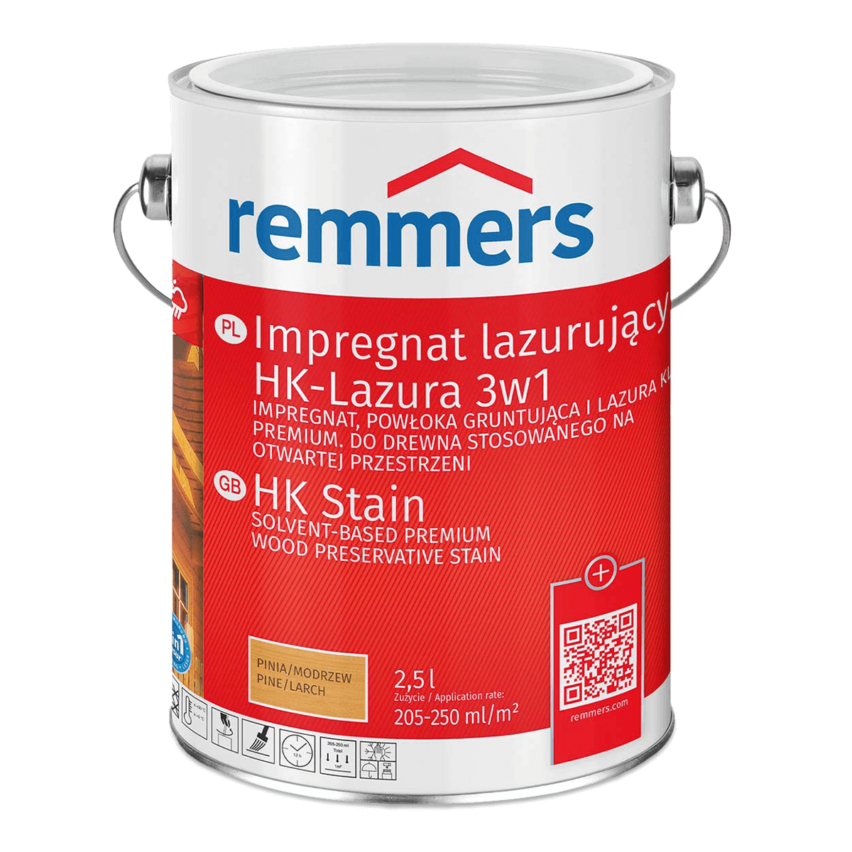 REMMERS Impregnat lazura HK-Lazura 3w1 pinia/modrzew 2,5l