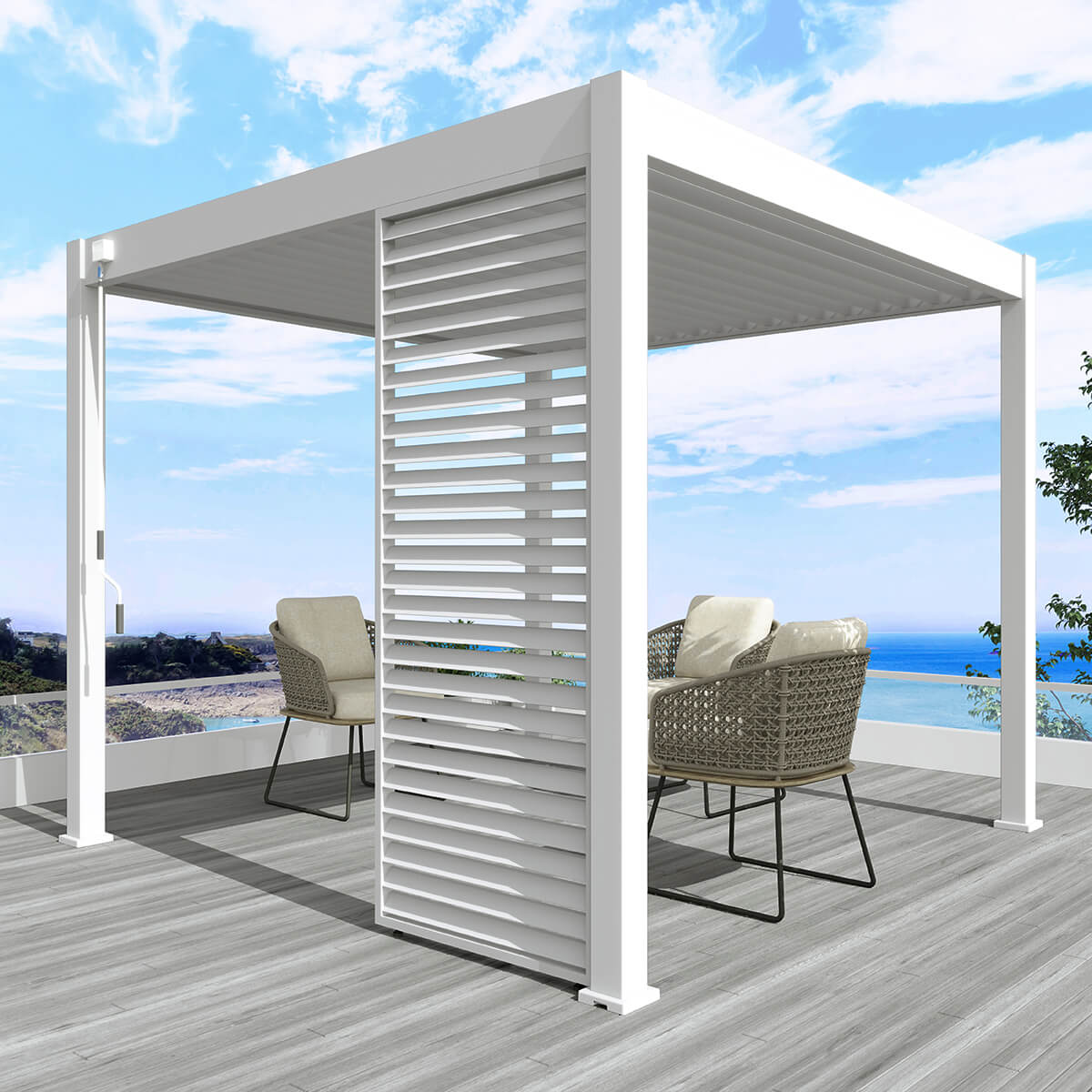 Panel żaluzjowy poziomy do pergoli ELEGANCE/DELUXE/FUSION 1 m White - Gutroof