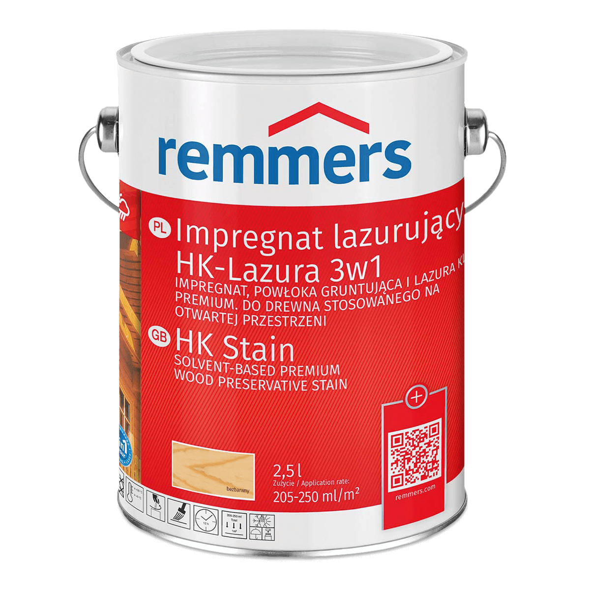 REMMERS Lazura do drewna impregnująca HK-LAZURA 3w1 bezbarwna 2,50L