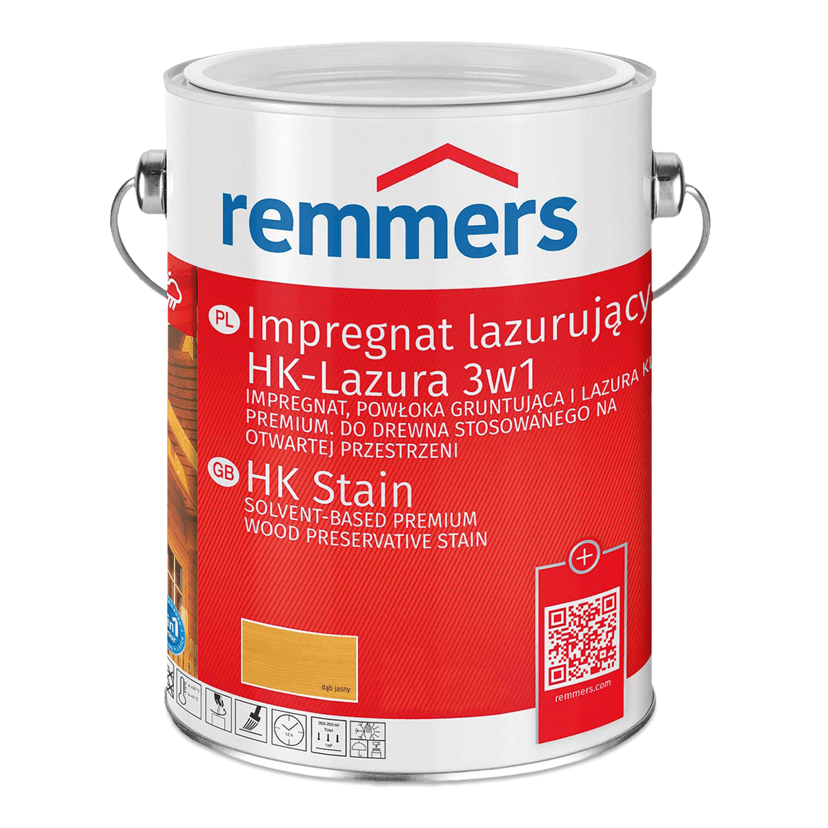 REMMERS Impregnat lazurujący do drewna HK-LAZURA 3w1 dąb jasny 0,75l