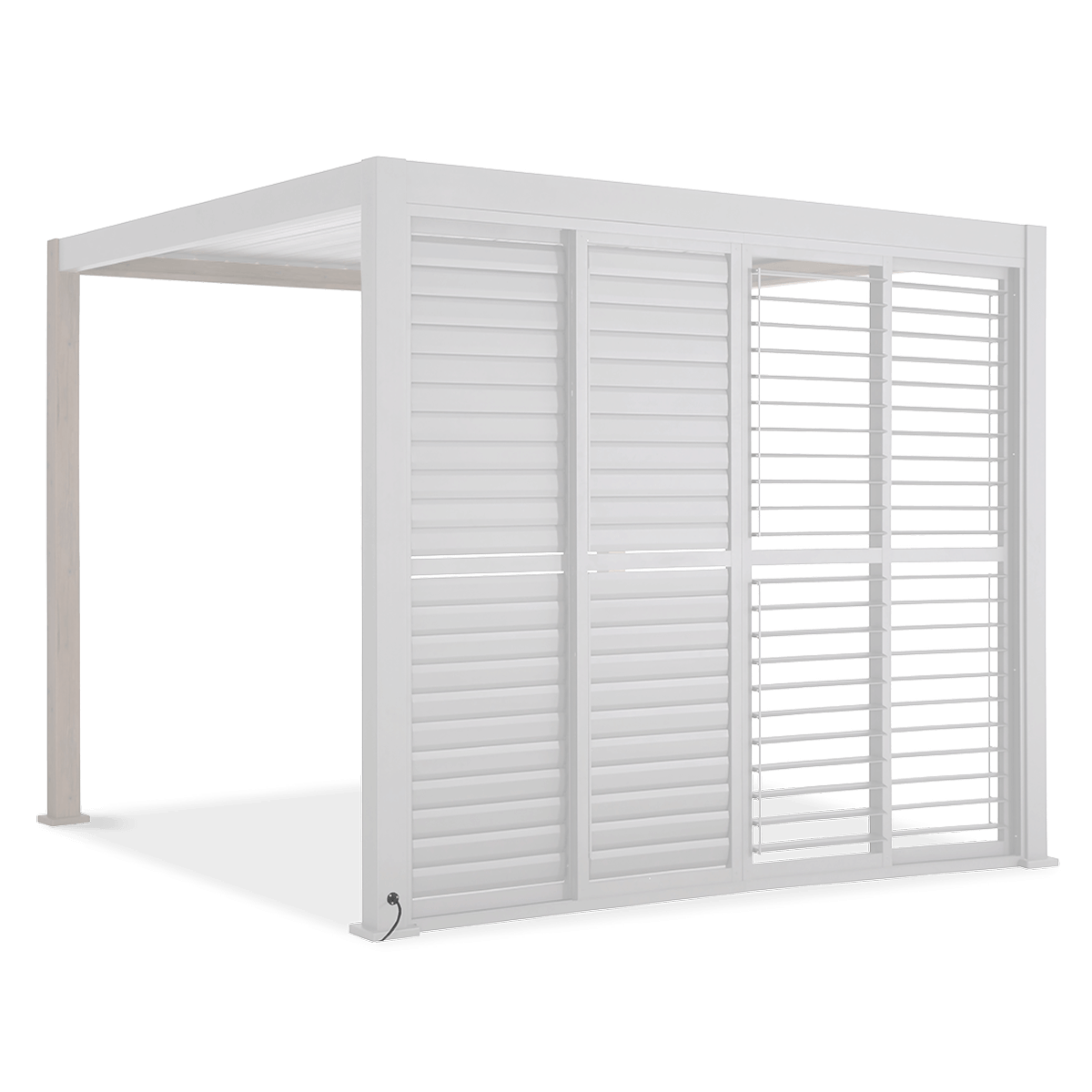 Przesuwane drzwi żaluzjowe do pergoli PREMIUM 3m, white - GUTROOF