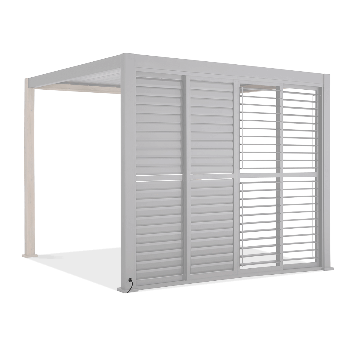 Żaluzjowe drzwi do pergoli PREMIUM 4m white, przesuwane - GUTROOF