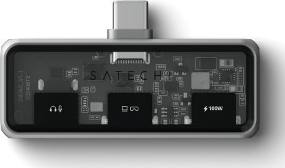 Satechi Mobile XR Hub with Audio - mobilny adapter USB-C 1x USB-C 100W PD; 2.0 data i audio, 1x USB-C DP 1.4 4K@60Hz; 3.0 10 Gb