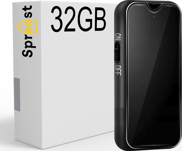Spreest Dyktafon 32GB PODSŁUCH 500H SZPIEGOWSKI DETEKCJA