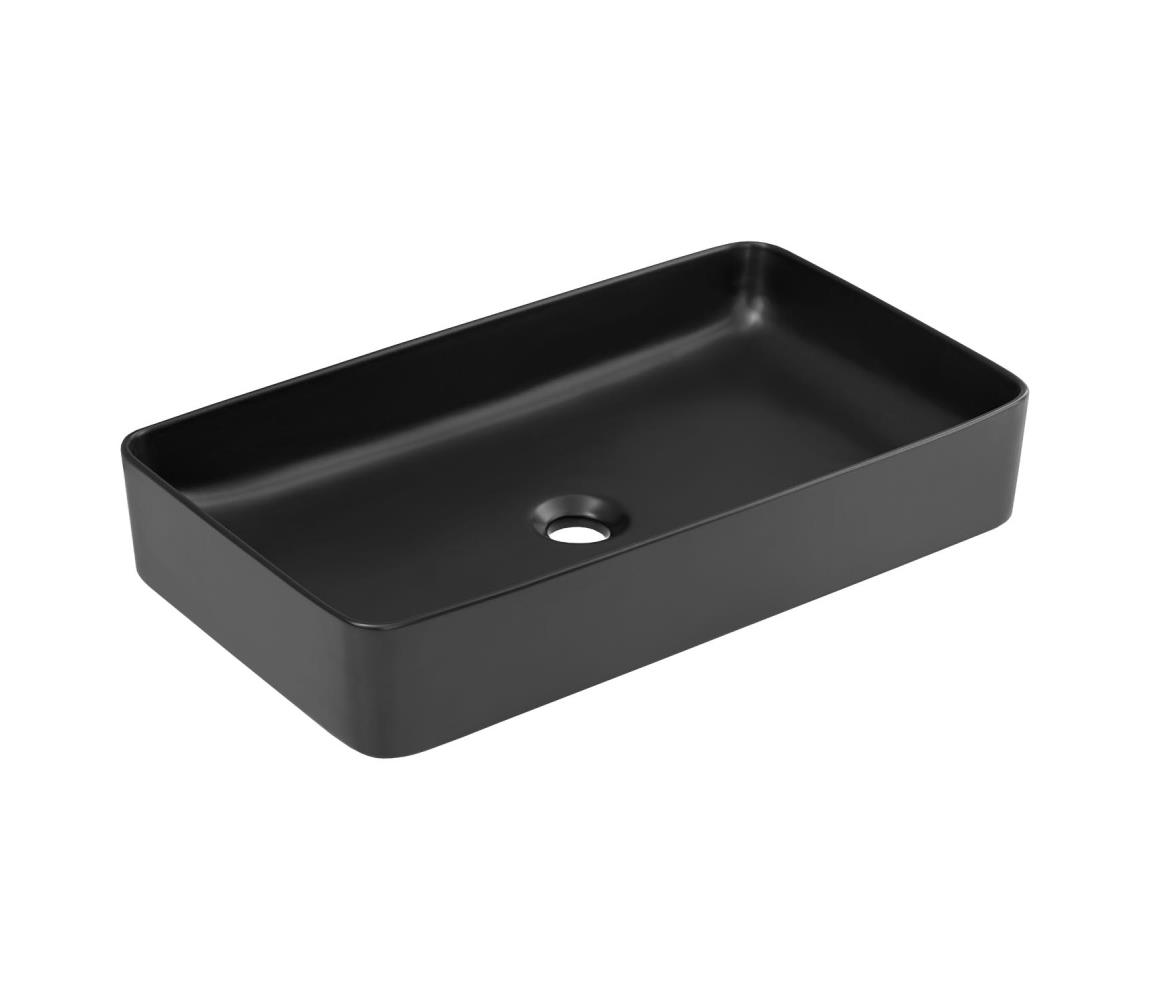 Comad SLIM 2 BLACK Umywalka nablatowa ceramiczna czarna 61cm