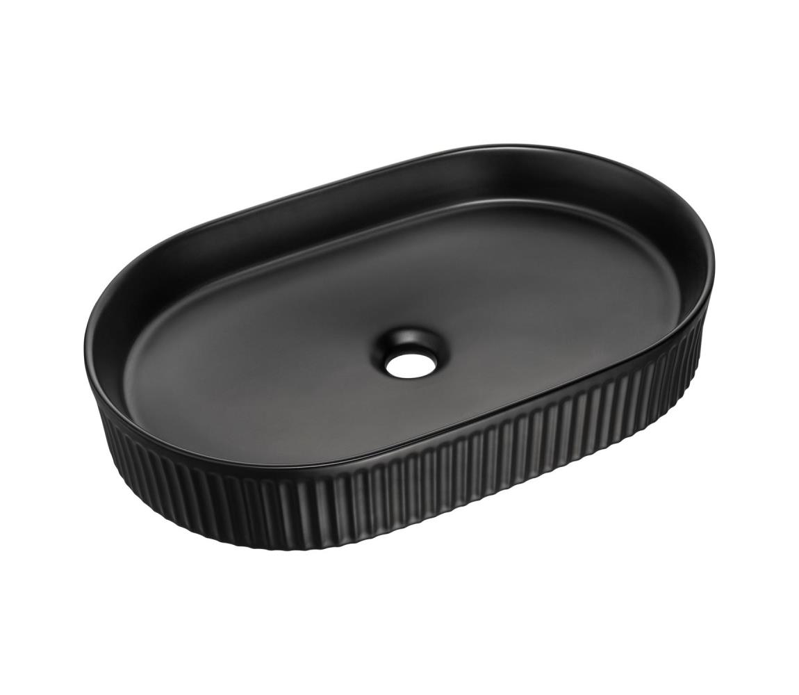 Umywalka nablatowa Comad Beyond 56x36 cm owalna czarny mat