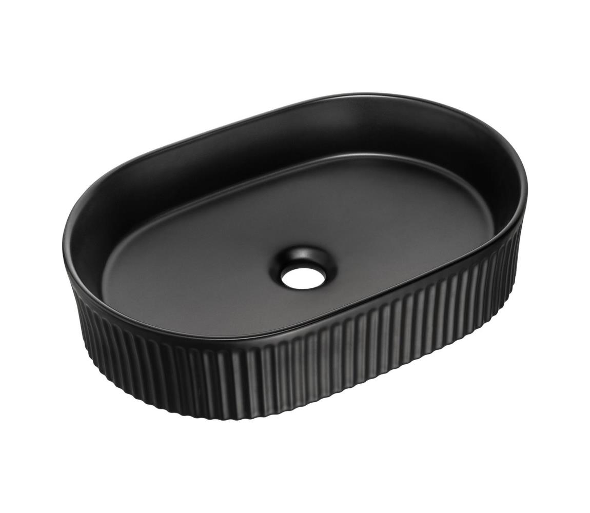 Umywalka nablatowa Comad Beyond 48x32,5 cm owalna czarny mat
