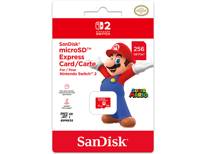 Opinie o Karta pamięci  Switch 2 microSD Express card 256 GB Sandisk Czerwony
