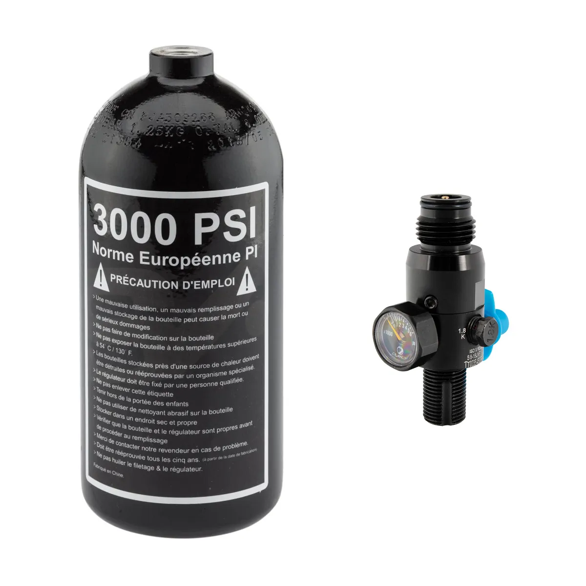 Zestaw Butli z Zaworem do HPA 3000 PSI Dye Preset+ 0,8L Tank