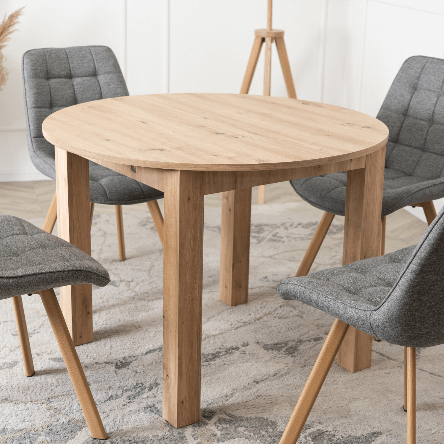 Stół Okrągły Rozkładany HARRY 102-142 cm Dąb Artisan Nowoczesny