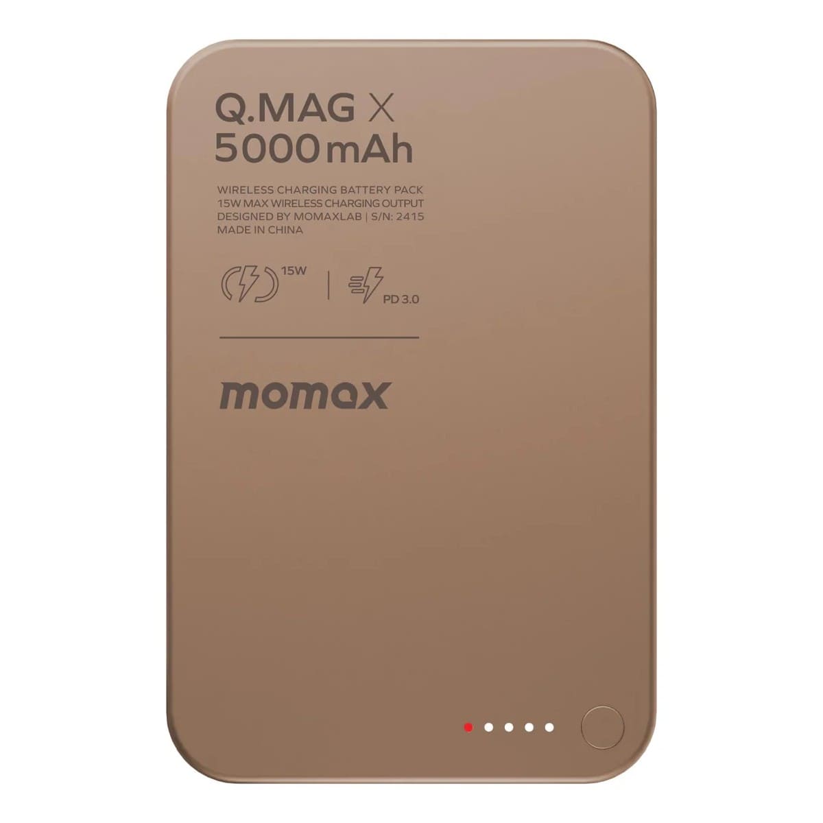 MOMAX Q.Mag X Powerbank magnetyczny 5.000 mAh kompatybilny z MagSafe - Piaskowy