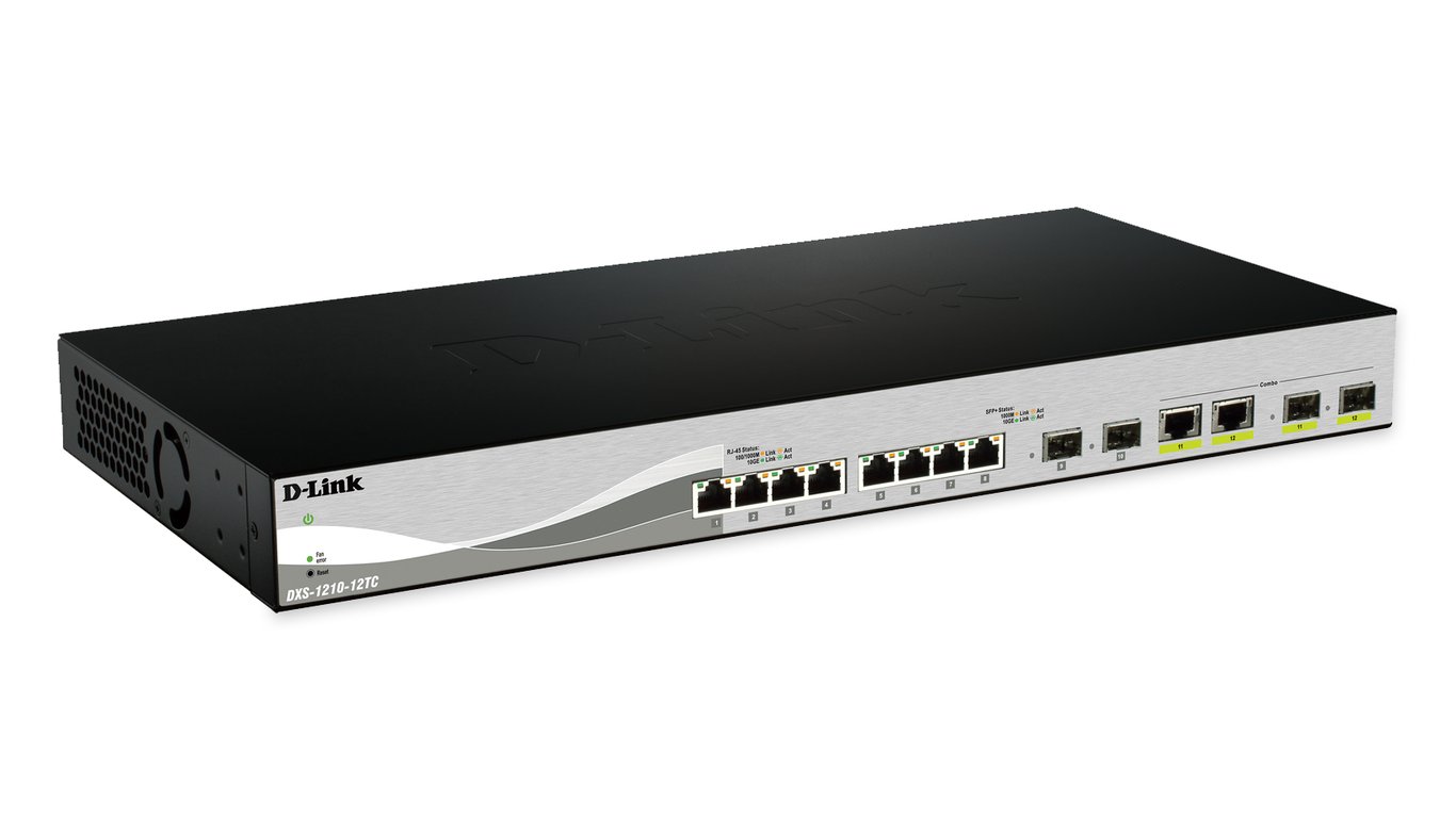D-Link DXS-1210-12SC/E łącza sieciowe Zarządzany L2 10G Ethernet (100/1000/10000) 1U Czarny, Srebrny DXS-1210-12SC/E