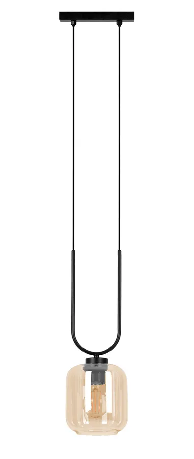 Wisząca lampa ze szklanym kloszem beżowa K2-N50